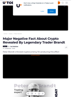 Major Negative Fact About Crypto Revealed By Legendary Trader Brandt - U.Today