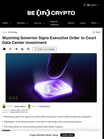 Wyoming Governor Signs Executive Order to Court Data Center Investment
