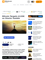 Bitcoin Targets $120K as Stocks Tumble – Markets and Prices Bitcoin News