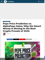 Pepe Price Prediction vs. AlphaPepe Gains: Why the Smart Money is Moving to the Best Crypto Presale of 2026 - TechBullion