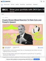 Crypto Shows Mixed Reaction To Rate Cuts and Powell's Speech - BeInCrypto