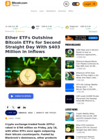 Ether ETFs Outshine Bitcoin ETFs for Second Straight Day With $403 Million in Inflows – Markets and Prices Bitcoin News