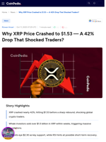 Why XRP Price Crashed to $1.53 — A 42% Drop That Shocked Traders?