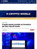 Crypto stocks tumble as investors go into risk-off mode