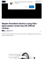 Ripple President Monica Long Stirs Speculation Amid Top UK Official Linkup - U.Today
