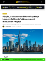 Ripple, Coinbase and MoonPay Help Launch California’s Government Innovation Project