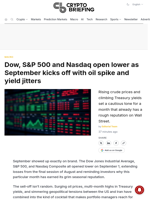 Dow, S&P 500 and Nasdaq open lower as September kicks off with oil spike and yield jitters