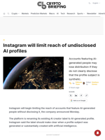 Instagram will limit reach of undisclosed AI profiles