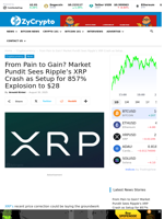 From Pain to Gain? Market Pundit Sees Ripple's XRP Crash as Setup for 857% Explosion to $28 ⋆ ZyCrypto