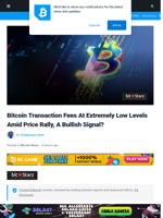 Bitcoin Transaction Fees At Extremely Low Levels Amid Price Rally, A Bullish Signal? | Bitcoinist.com