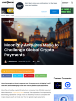 MoonPay Acquires Meso to Challenge Global Crypto Payments | Live Bitcoin News