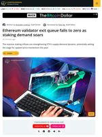 ETH Validator Exit Queue Hits Zero as Staking Demand Soars