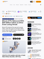 Bitcoin ETFs Rebound With $69 Million Inflow as Ether Ends Losing Streak – Markets and Prices Bitcoin News