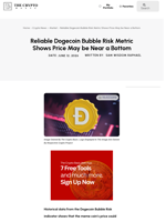 Reliable Dogecoin Bubble Risk Metric Shows Price May be Near a Bottom