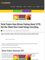 Retail Traders Keep Bitcoin Floating Above $117K, But One Whale Move Could Change Everything