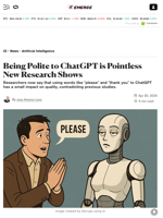 Being Polite to ChatGPT is Pointless New Research Shows - Decrypt