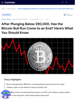 After Plunging Below $90,000, Has the Bitcoin Bull Run Come to an End? Here’s What You Should Know