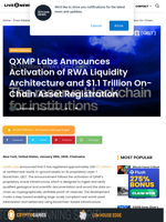 QXMP Labs Announces Activation of RWA Liquidity Architecture and $1.1 Trillion On-Chain Asset Registration | Live Bitcoin News
