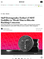 S&P Downgrades Tether's USDT Stability to 'Weak' Due to Bitcoin Backing Concerns - Decrypt