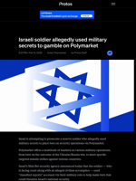 Israeli soldier allegedly used military secrets to gamble on Polymarket