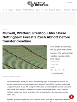 Millwall, Watford, Preston, Hibs chase Nottingham Forest's Zach Abbott before transfer deadline