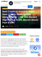 Best Crypto to Invest in Right Now: Crypto Week Ignites Historic Rally – XRP Hits Record High After 7 Years, Bitcoin Blasts Past $123K! | Live Bitcoin News
