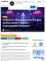 Ethereum Name Service Surges as Ecosystem Sparks Unstoppable Demand | Live Bitcoin News