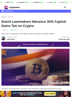 Dutch Lawmakers Advance 36% Capital Gains Tax on Crypto