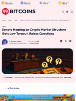 House vs Senate Crypto Bill: Senate’s Low Turnout Raises Doubts
