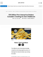 $110 Billion Firm Interactive Brokers Considers Creating Its Own Stablecoin