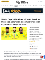 World Cup 2026 kicks off with Brazil vs Morocco as Kraken becomes first-ever crypto exchange sponsor