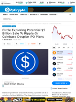 Circle Exploring Potential $5 Billion Sale To Ripple Or Coinbase Despite IPO Plans ⋆ ZyCrypto