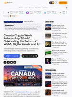Canada Crypto Week Returns July 20–26, Celebrating the Future of Web3, Digital Assets and AI