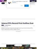 Solana ETFs Record First Outflow Ever - U.Today