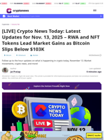 [LIVE] Crypto News Today: Latest Updates for Nov. 13, 2025