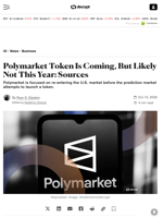 Polymarket Token Is Coming, But Likely Not This Year: Sources - Decrypt
