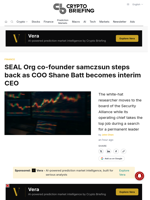 SEAL Org co-founder samczsun steps back as COO Shane Batt becomes interim CEO