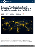 Dogecoin Price Prediction: DogeOS Testing Expands DOGE's Utility Story as Remittix Prepares Its Own PayFi Debut - TechBullion