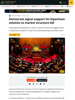 Democrats Signal Support for Bipartisan Solution to Market Structure Bill
