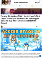 Turning $1,500 Into $30K? Arctic Pablo’s $0.1 Target Draws Eyes as One of the Best Crypto Coins To Buy, While GOAT and CHILLGUY Expand
