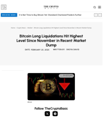 Bitcoin Long Liquidations Hit Highest Level Since November in Recent Market Dump