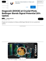 Dogecoin (DOGE) at Crucial Pivot, Bollinger Bands Signal Potential 20% Uptick - U.Today
