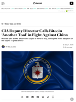 CIA Deputy Director Calls Bitcoin ‘Another Tool’ in Fight Against China - Decrypt