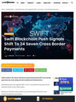 SWIFT Blockchain Push Enables 24/7 Bank Payments