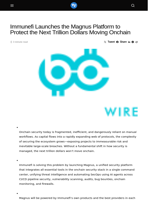 Immunefi Launches the Magnus Platform to Protect the Next Trillion Dollars Moving Onchain - Visionary Financial