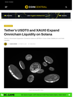 Tether’s USDT0 and XAUt0 Expand Omnichain Liquidity on Solana