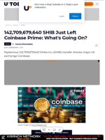 142,709,679,640 SHIB Just Left Coinbase Prime: What's Going On?