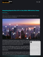 Hong Kong Deposits Rise 0.9% in July 2026, RMB Activity Jumps - Blockchain.News