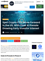 Spot Crypto ETFs Move Forward in the US, With Ozak AI Presale Drawing Early Investor Interest | Live Bitcoin News
