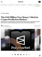 The $40 Million 'Free Money' Glitch in Crypto Prediction Markets - Decrypt